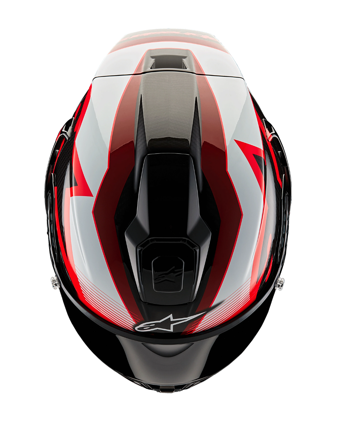 ALPINESTARS SUPERTECH R10 TEAM CARBON HELMET BLACK CARBON RED WHITE GLOSSY MEDIUM | STREET HELMET