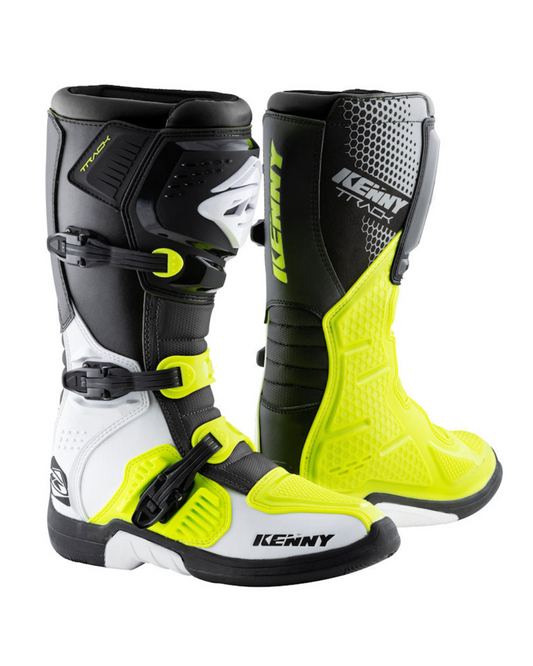 KENNY TRACK WHITE / NEON/ YELLOW US 10 | MX BOOTS
