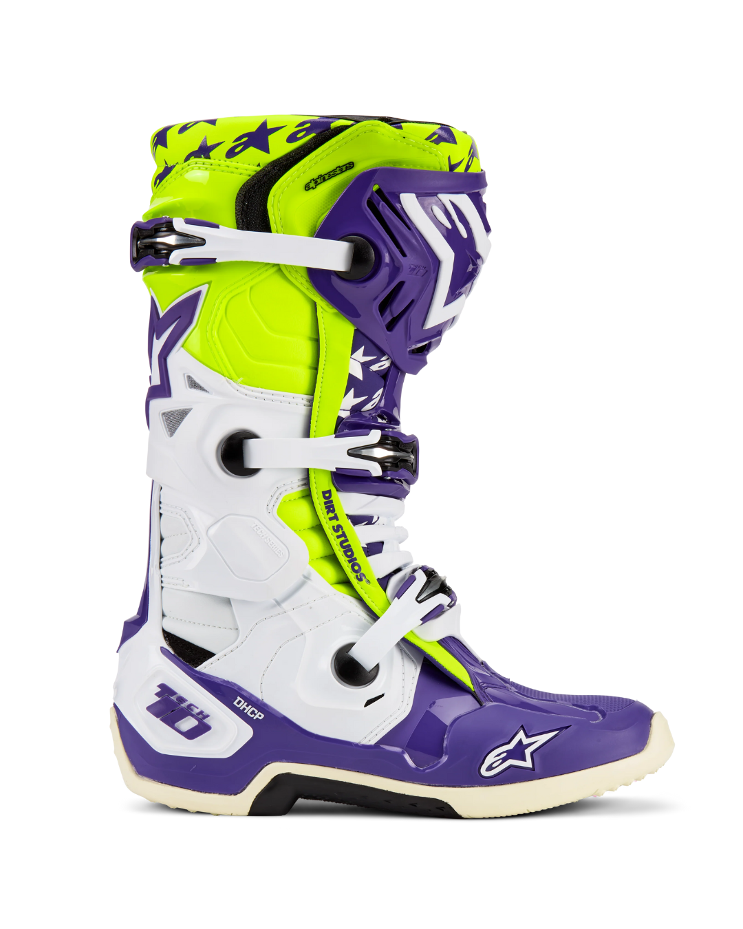 ALPINESTARS TECH 10 DIRT STUDIOS® LE WHITE/PURPLE/YELLOW/FLUO US 10 | MX BOOTS