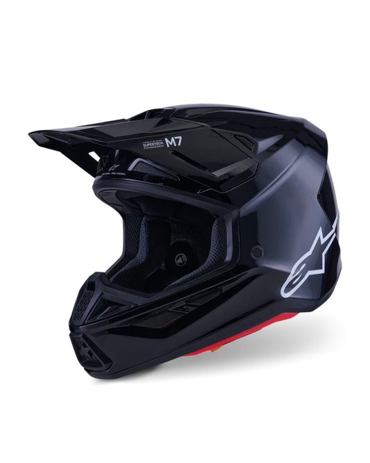 ALPINESTARS S-M7 SOLID BLACK GLOSSY M | MX HELMET