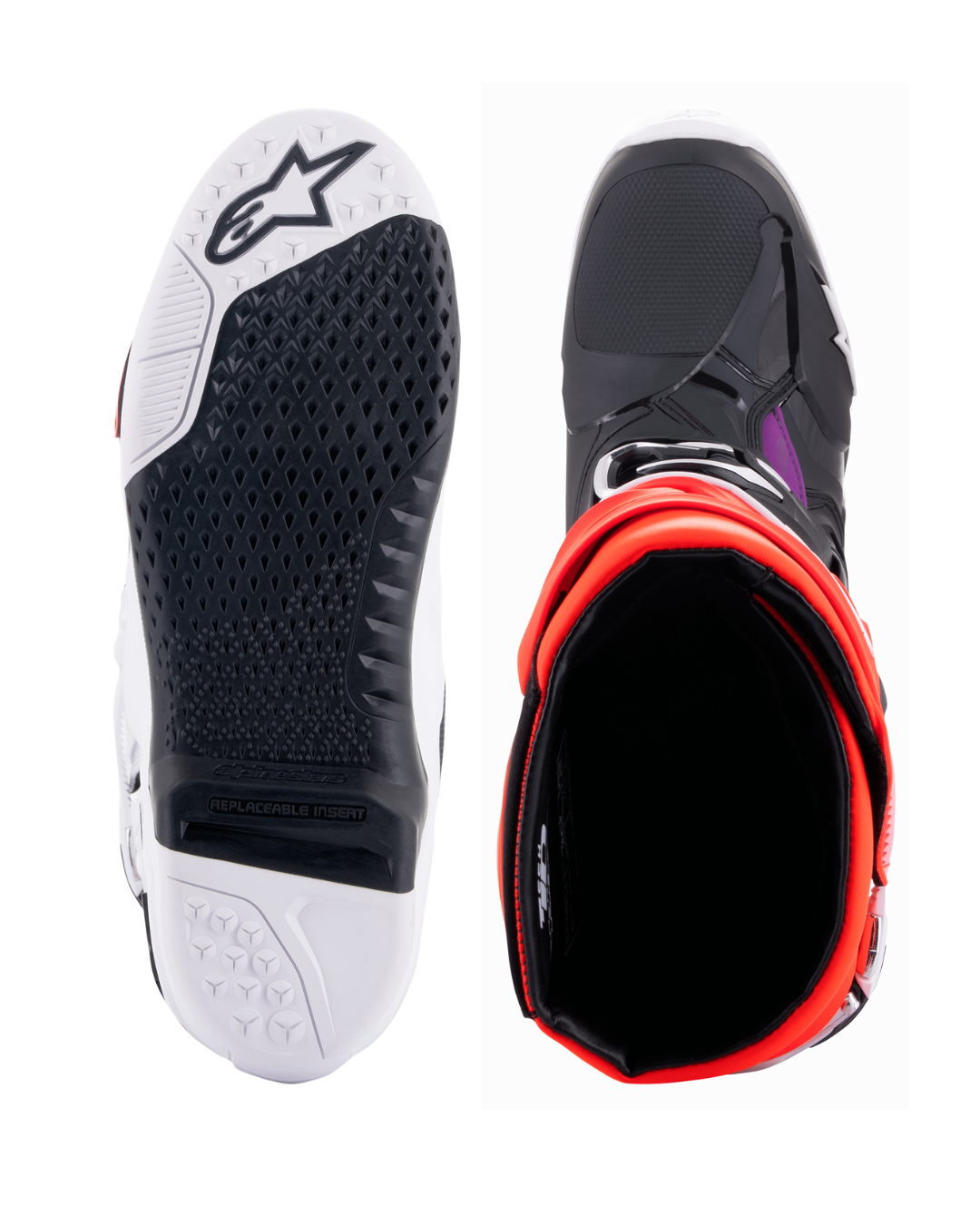 ALPINESTARS TECH 10 BLACK / RED FLUO / ORANGE FLUO / WHITE US 9 | MX BOOTS