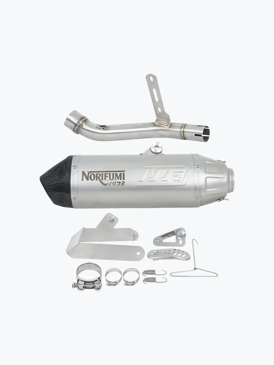NORIFUMI SLIPON WOOPS STAINLESS STEEL CARBON HIMALAYAN/GUERRILLA 450 LONG | EXHAUST