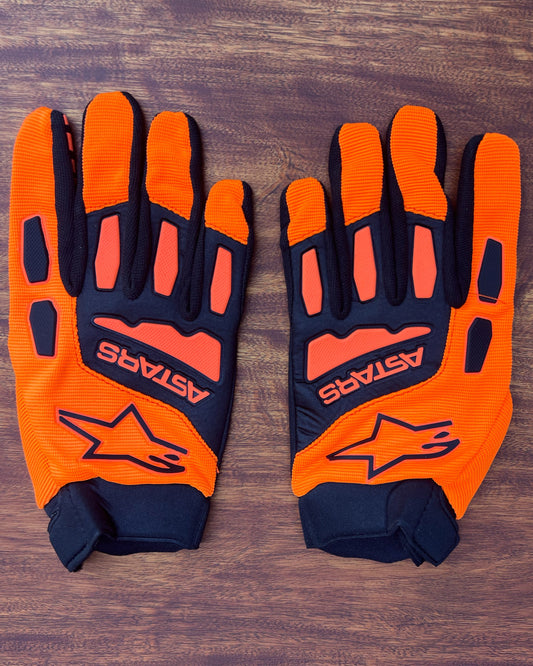 A STARS ORANGE BLACK M | MX GLOVES