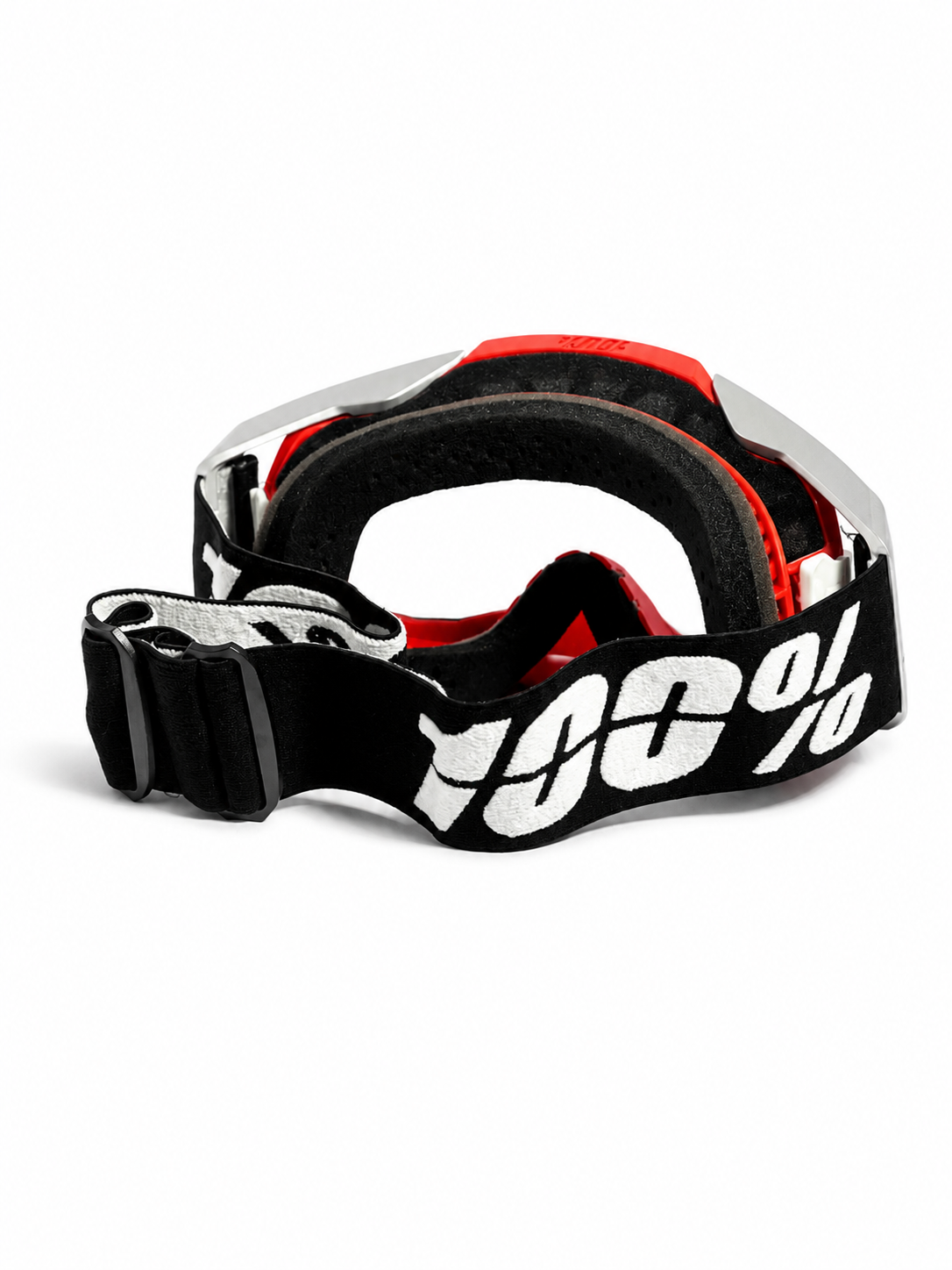 100% ARMEGA SILVER/RED GOGGLES (CLEAR LENS ) | MX GOGGLES