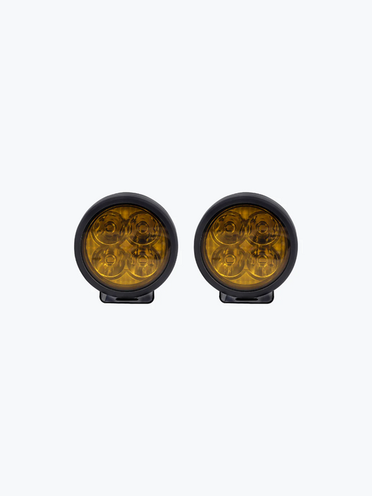 HJG 4 LED CAP ROUND PAIR WITH WIRE HARNESS | AUXILIARY LIGHT