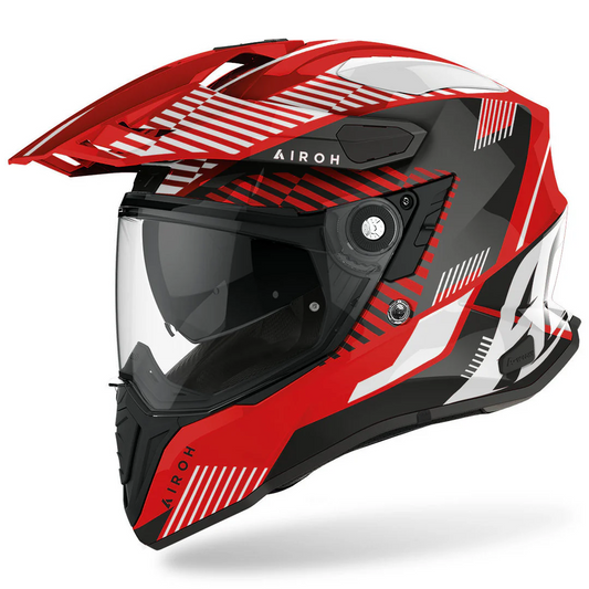 AIROH COMMANDER BOOST BLACK WHITE RED XL | ADVENTURE HELMET