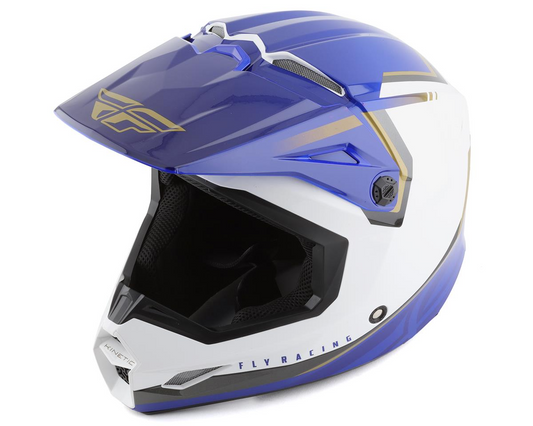 FLY RACING KINETIC VISION WHITE BLUE XS/2XL | MX HELMET