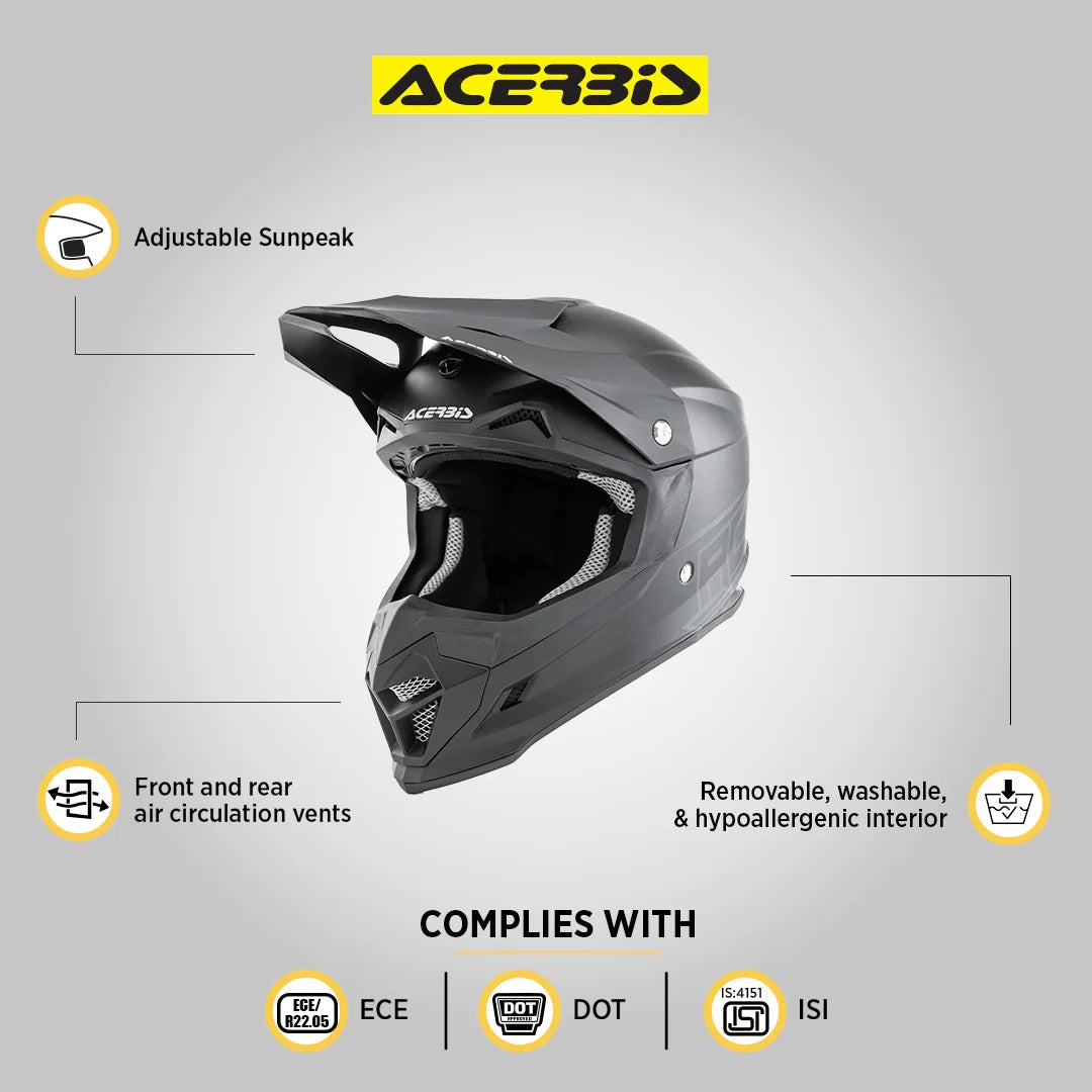ACERBIS PROFILE 4 MATT BLACK | MX HELMET