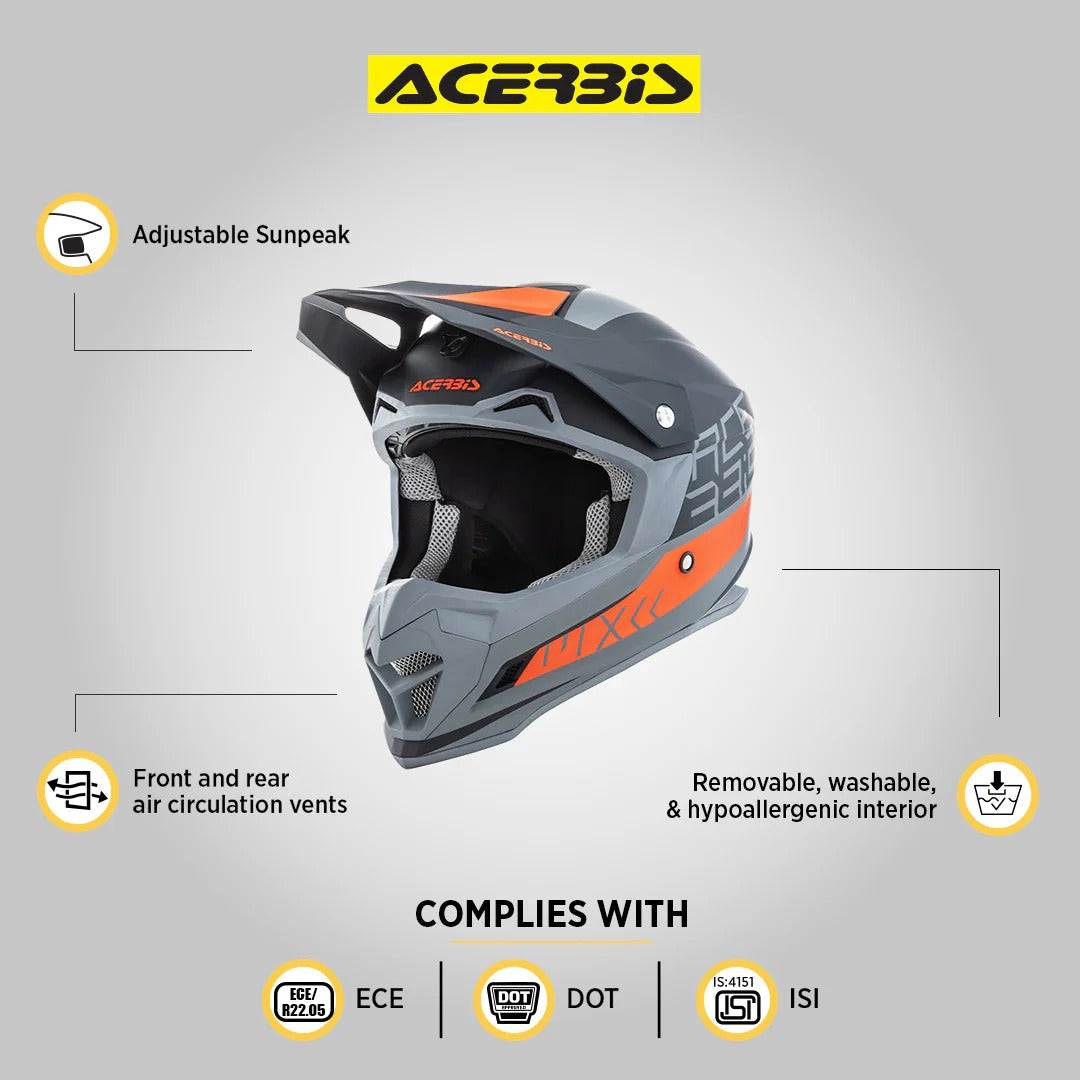 ACERBIS PROFILE 4 BLACK ORANGE | MX HELMET