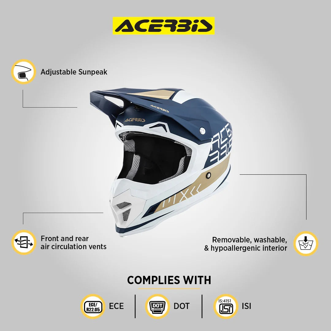 ACERBIS PROFILE 4 WHITE BLUE | MX HELMET