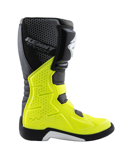 KENNY TRACK GREY /WHITE / NEON YELLOW US 9.5,10 | MX BOOTS