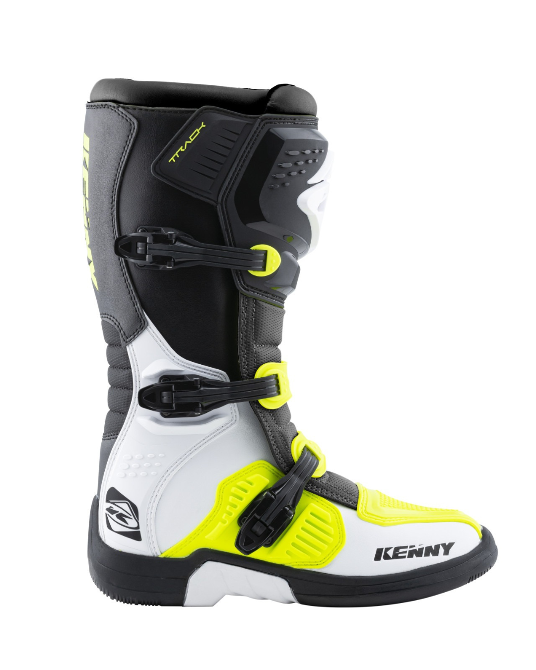 KENNY TRACK GREY /WHITE / NEON YELLOW US 9.5,10 | MX BOOTS