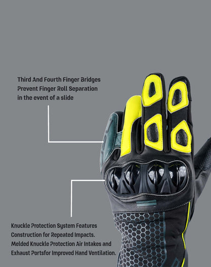DSG HYDRO V2 RIDING GLOVES BLACK YELLOW FLUO