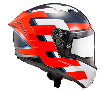 FF805 THUNDER CARBON GP ALLIANCE RED WHITE BLUE HELMET (FIM CERTIFIED)