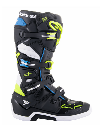 ALPINESTARS TECH 7 BLACK / ENAMEL / BLUE / YELLOW FLUO US 9 | MX BOOTS