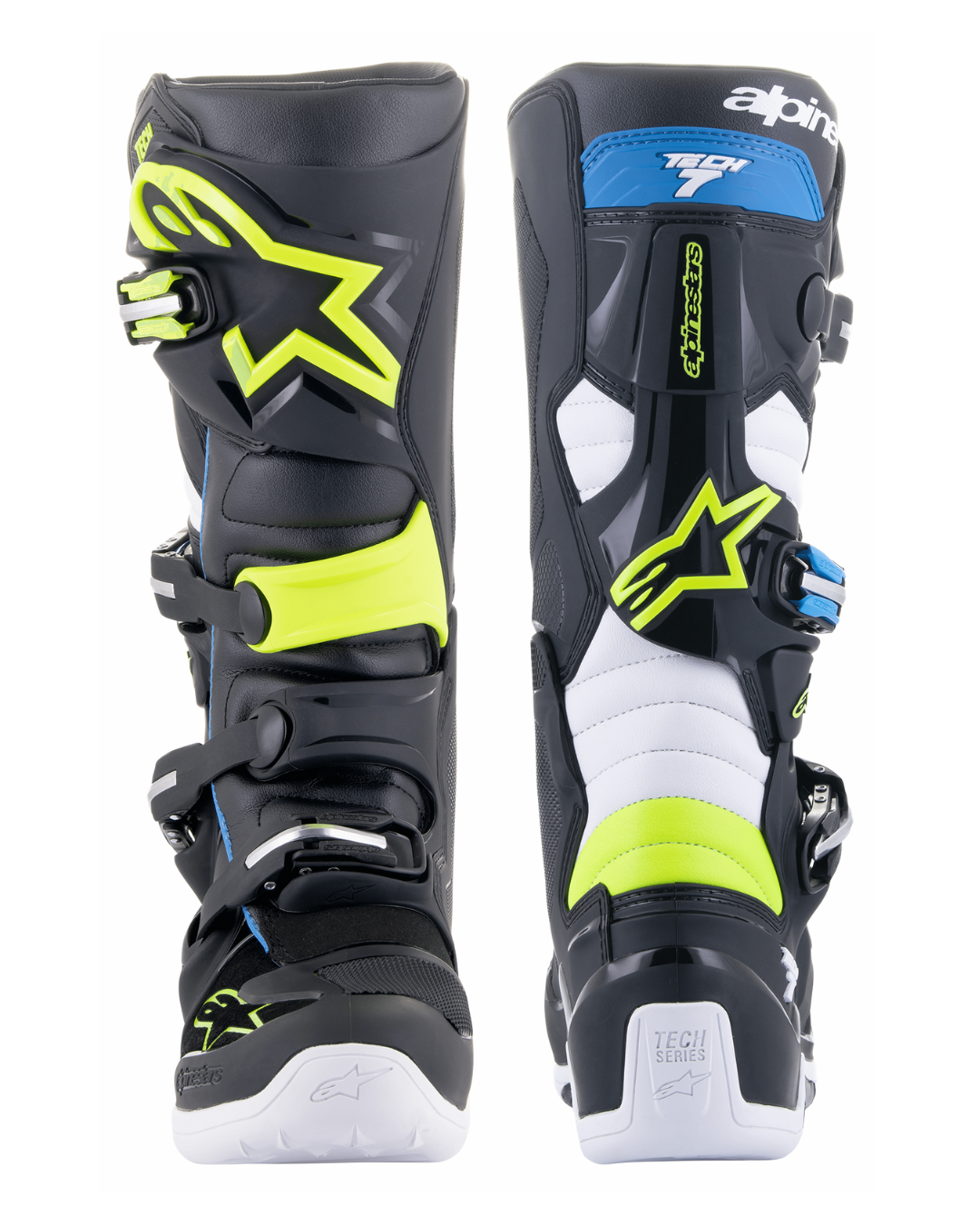 ALPINESTARS TECH 7 BLACK / ENAMEL / BLUE / YELLOW FLUO US 9 | MX BOOTS