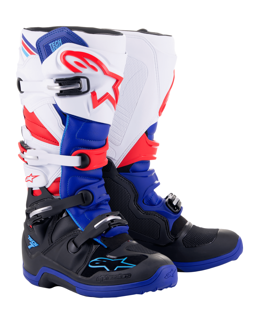 ALPINESTARS TECH 7 BLACK / DARK BLUE / RED / WHITE US 9,10 | MX BOOTS