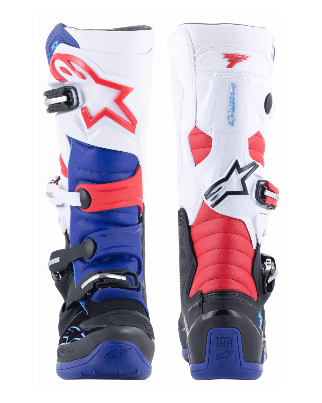 ALPINESTARS TECH 7 BLACK / DARK BLUE / RED / WHITE US 9,10 | MX BOOTS