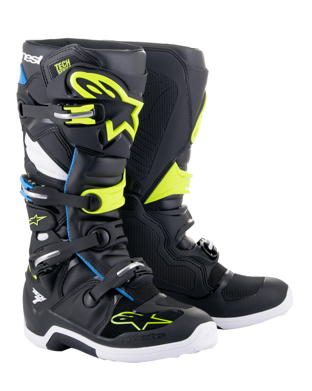 ALPINESTARS TECH 7 BLACK / ENAMEL / BLUE / YELLOW FLUO US 9 | MX BOOTS