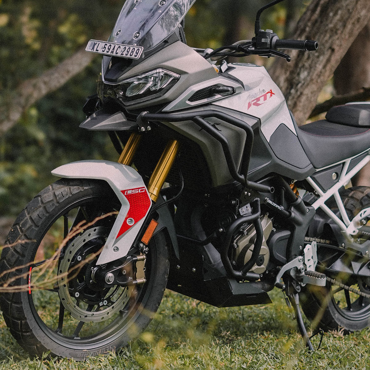 LEGUNDARY TVS APACHE RTX 300 RAPTOR CRASH GUARD UPPER & LOWER SET BLACK