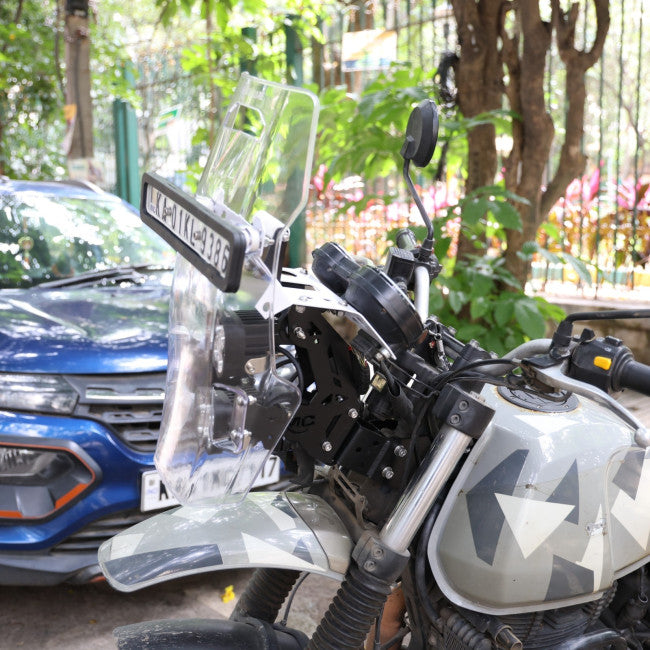 MOTOCARE MANTIS RALLY TOWER TOURING WINDSHIELD WITH CLAMP KIT FOR ROYAL ENFIELD HIMALAYAN 411