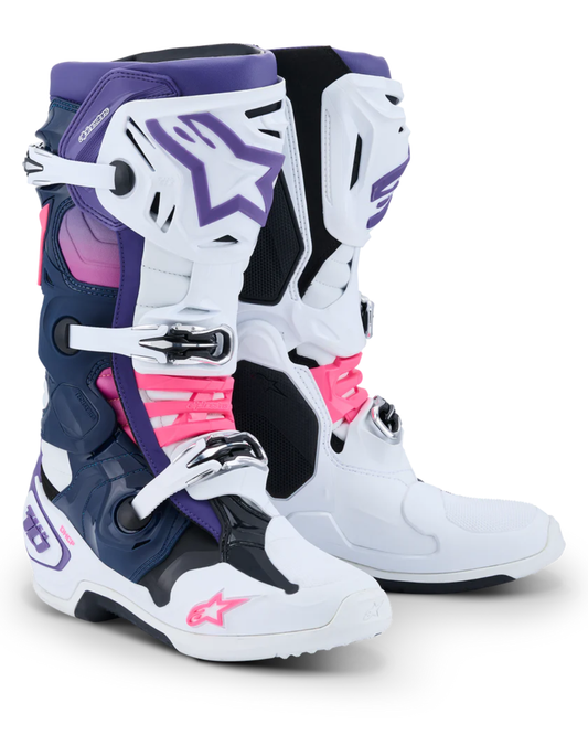 ALPINESTARS TECH 10 VIOLET/WHITE - US 10 | MX BOOTS