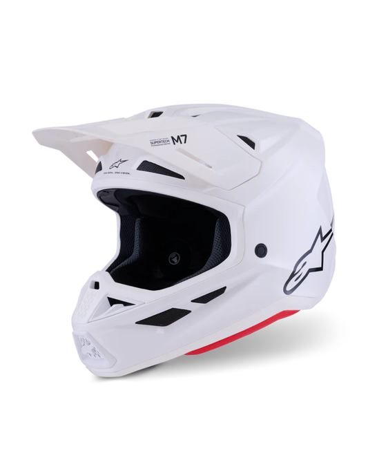 ALPINESTARS S-M7 SOLID WHITE GLOSSY M | MX HELMET