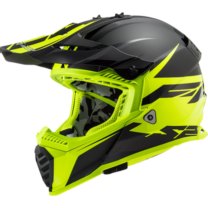 MX437 FAST EVO ROAR MATT-GLOSS BLACK HI-VIS YELLOW