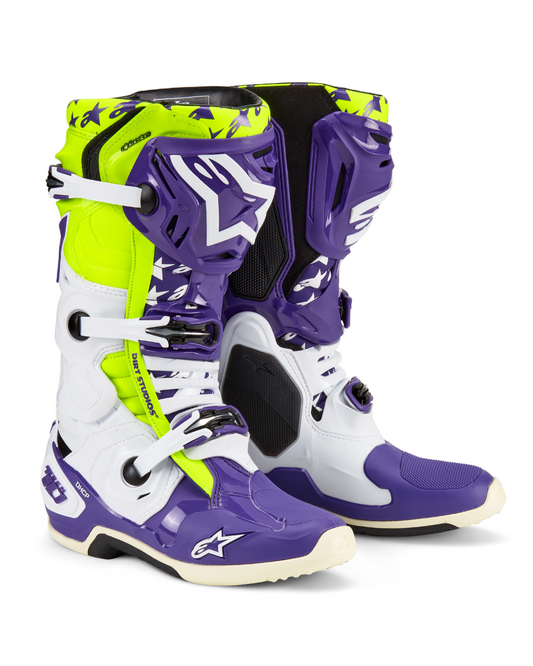 ALPINESTARS TECH 10 DIRT STUDIOS® LE BOOTS WHITE/PURPLE/YELLOW/FLUO US 9,10 | MX BOOTS