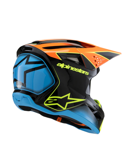 ALPINESTARS SM3 FRAY SOLID BLACK/ORANGE/FLUO GLOSS S/L | MX HELMET