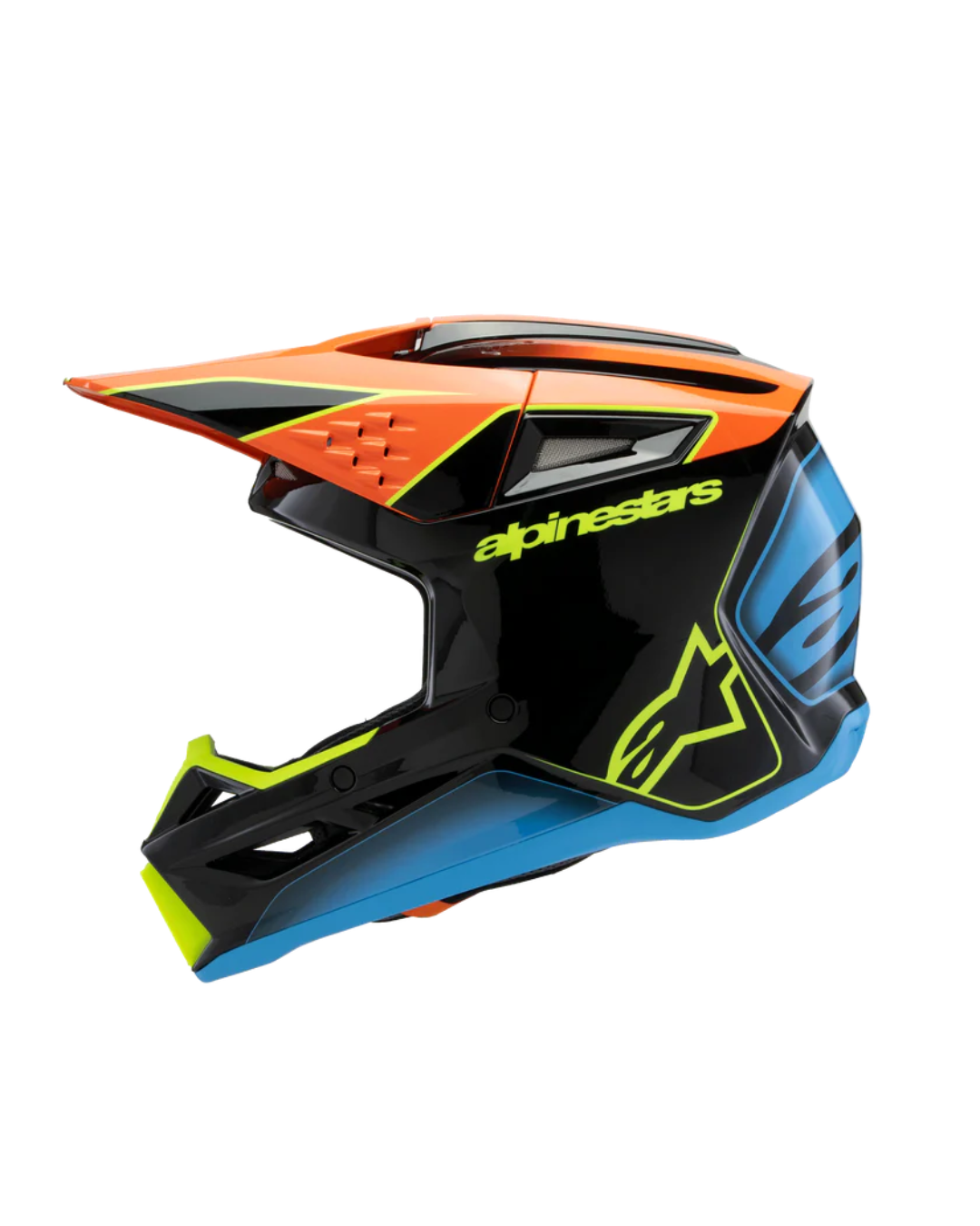 ALPINESTARS SM3 FRAY SOLID BLACK/ORANGE/FLUO GLOSS S/L | MX HELMET