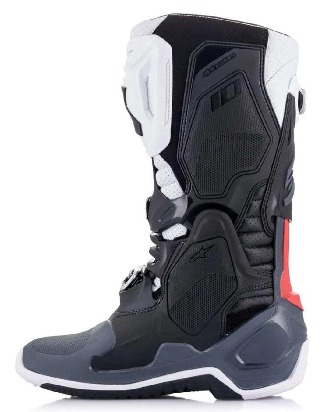 ALPINESTARS TECH 10 SUPERVENTED BLACK / WHITE / GREY US 10 | MX BOOTS