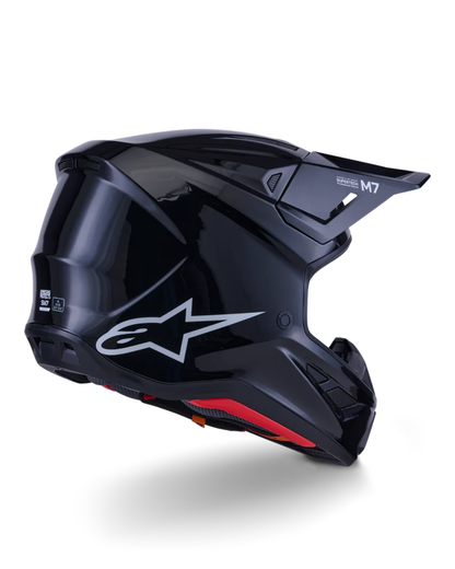ALPINESTARS S-M7 SOLID BLACK GLOSSY M | MX HELMET