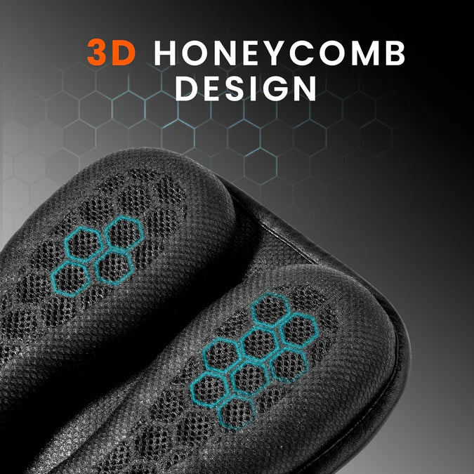 MOTORCYCLE HONEYCOMB GEL SEAT CUSHION FOR MEDICAL, OFFICES, HOME, MOTORCYCLE AND CAR LUMBAR SUPPORT - UNIVERSAL FIT & BREATHABLE DESIGN