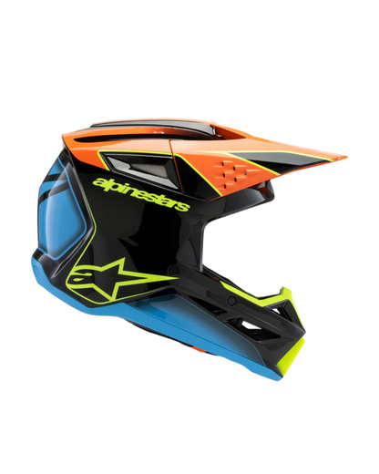 ALPINESTARS SM3 FRAY SOLID BLACK/ORANGE/FLUO GLOSS S/L | MX HELMET