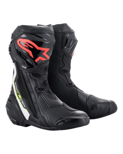 ALPINESTARS SUPERTECH R BLACK / WHITE /RED FLUO /YELLOW FLUO US 9, 9.5 | STREET BOOTS