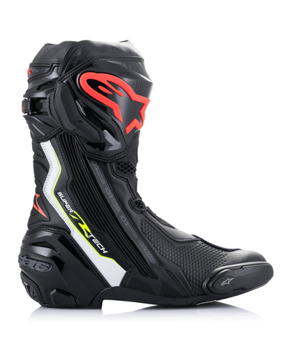ALPINESTARS SUPERTECH R BLACK / WHITE /RED FLUO /YELLOW FLUO US 9, 9.5 | STREET BOOTS