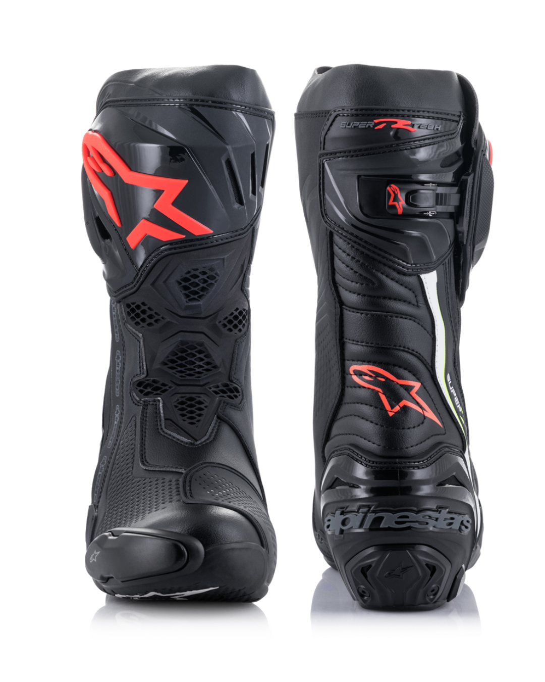 ALPINESTARS SUPERTECH R BLACK / WHITE /RED FLUO /YELLOW FLUO US 9, 9.5 | STREET BOOTS
