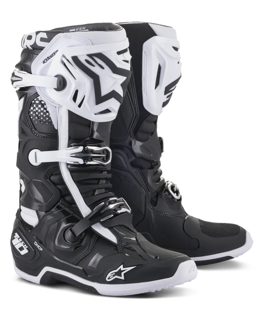 ALPINESTARS TECH 10 BLACK/WHITE - US 9 | MX BOOTS
