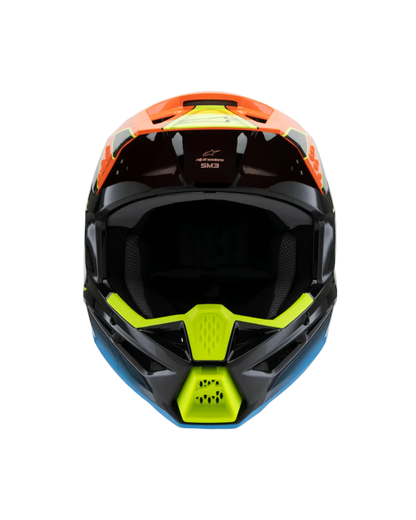 ALPINESTARS SM3 FRAY SOLID BLACK/ORANGE/FLUO GLOSS S/L | MX HELMET