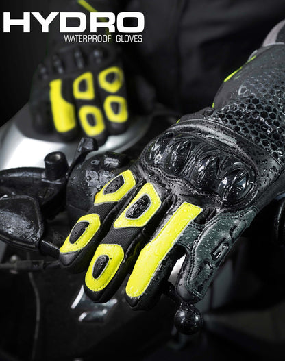 DSG HYDRO V2 RIDING GLOVES BLACK YELLOW FLUO