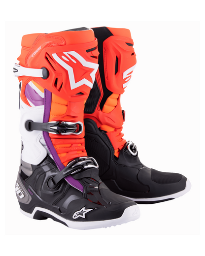 ALPINESTARS TECH 10 BLACK / RED FLUO / ORANGE FLUO / WHITE US 10,11 | MX BOOTS