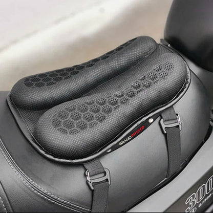 MOTORCYCLE HONEYCOMB GEL SEAT CUSHION FOR MEDICAL, OFFICES, HOME, MOTORCYCLE AND CAR LUMBAR SUPPORT - UNIVERSAL FIT & BREATHABLE DESIGN