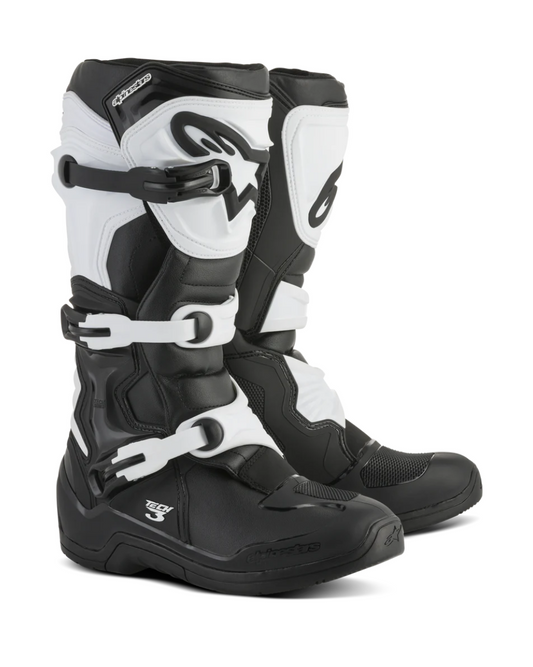 ALPINESTARS TECH 3 BLACK WHITE - US 9,11,12 | MX BOOTS