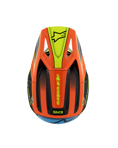 ALPINESTARS SM3 FRAY SOLID BLACK/ORANGE/FLUO GLOSS S/L | MX HELMET