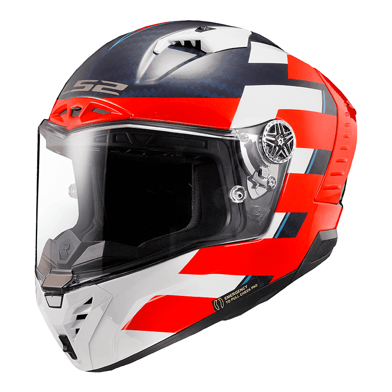 FF805 THUNDER CARBON GP ALLIANCE RED WHITE BLUE HELMET (FIM CERTIFIED)