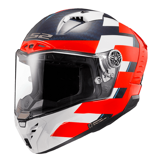 FF805 THUNDER CARBON GP ALLIANCE RED WHITE BLUE HELMET (FIM CERTIFIED)