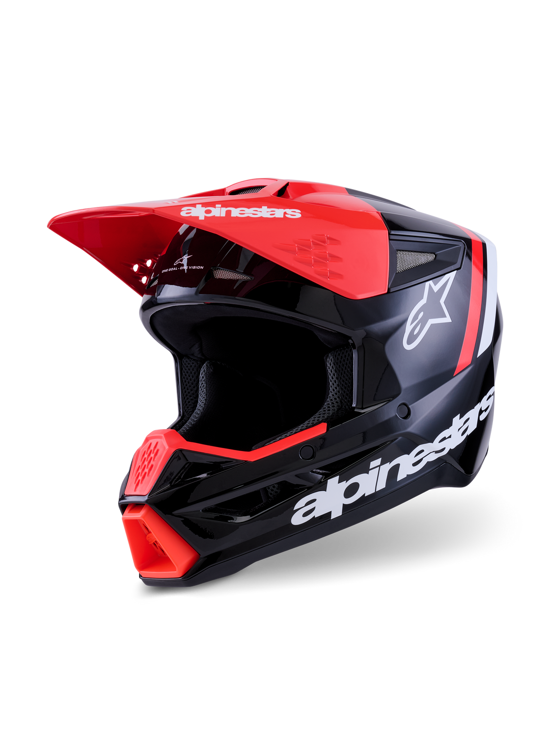 ALPINESTARS SM3 RADIUM BLACK/RED FLUO/WHITE GLOSSY S | MX HELMET