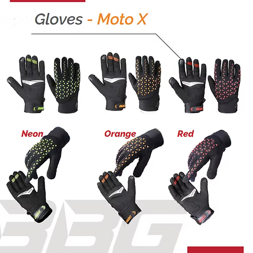 MOTOCROSS GLOVES-RED GREEN YELLOW