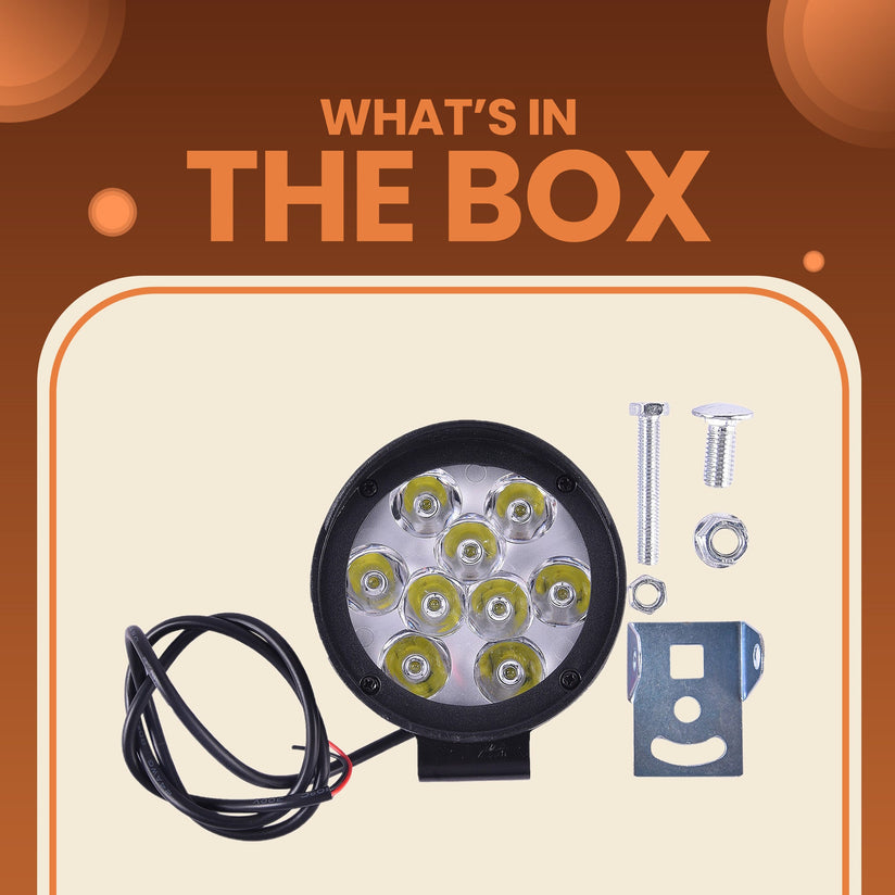 LGP- 9 LED CAP FOG LAMP FOR BIKE, COMPACT WATERPROOF AUXILIARY LIGHT, 12V 15W–27W, IP67, UNIV